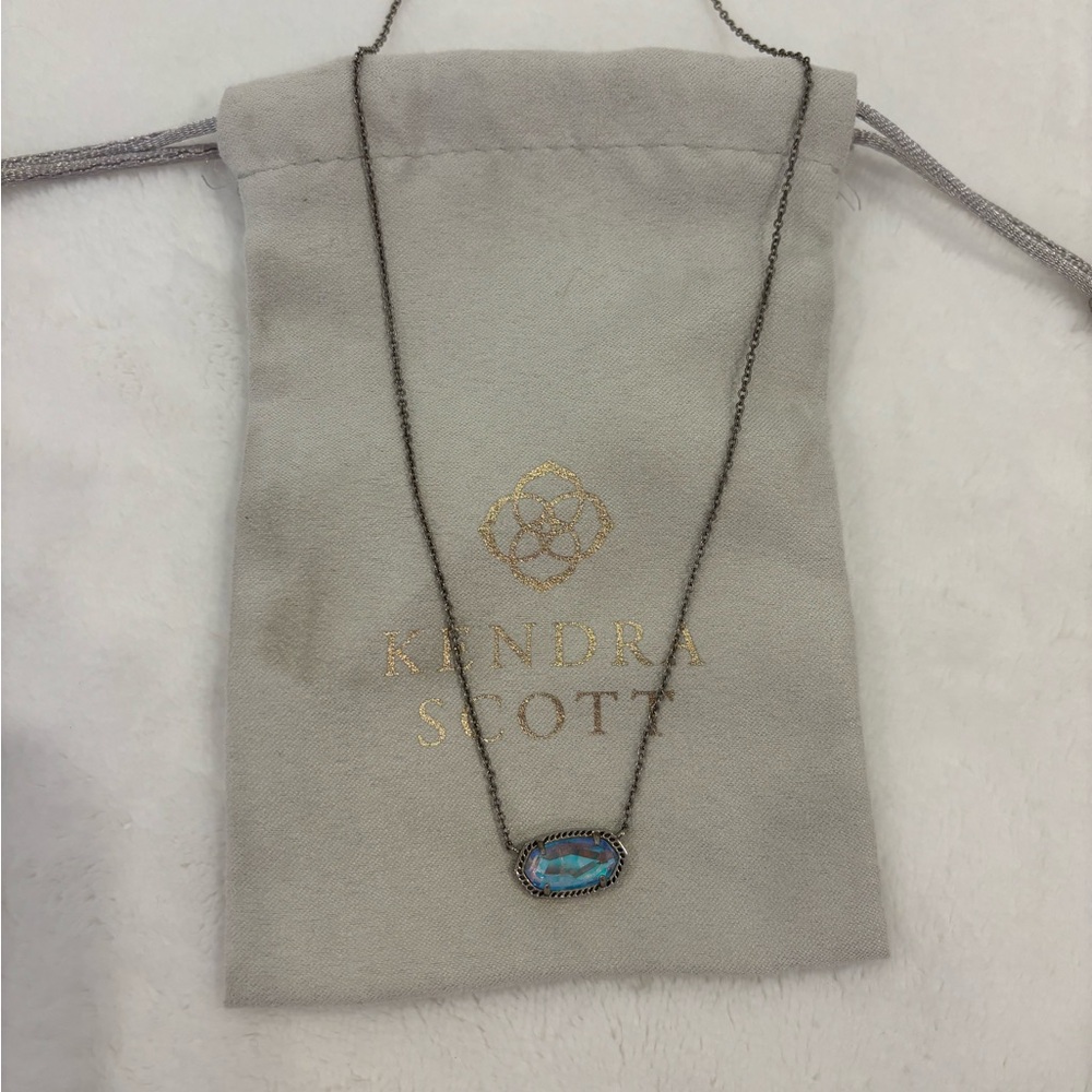 Kendra Scott April Birth Stone Silver Elisa Necklace